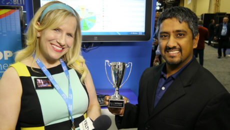 Ankur Chaddah, Spirent Communications plc's Director of Applications & Security Solutions chats with YBLTV Anchor, Erika Blackwell at Interop 2014.
(Image Courtesy: Spirent Communications plc/Your Biz LIVE).