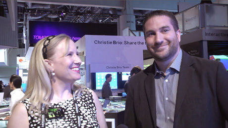 YBLTV Anchor, Erika Blackwell chats with Christie Digital Systems USA, Inc., Sr. Solutions Architect, Nicholas J. Fazio at InfoComm 2014.
(Image Courtesy: Christie Digital Systems USA, Inc. / Your Biz LIVE).