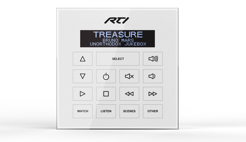 RTI WK2 In-Wall Keypad Combines Control Convenience With Stylish Water-Resistant Design