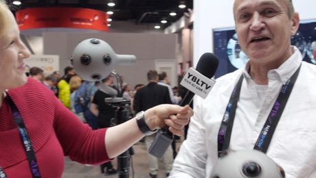 Nokia Technologies' Head of Presence Capture, Guido Voltolina chats with YBLTV Anchor, Erika Blackwell at the 2016 NAB Show. Image by Kayla Costanzo, YBLTV Writer / Reviewer, YBL, LLC.