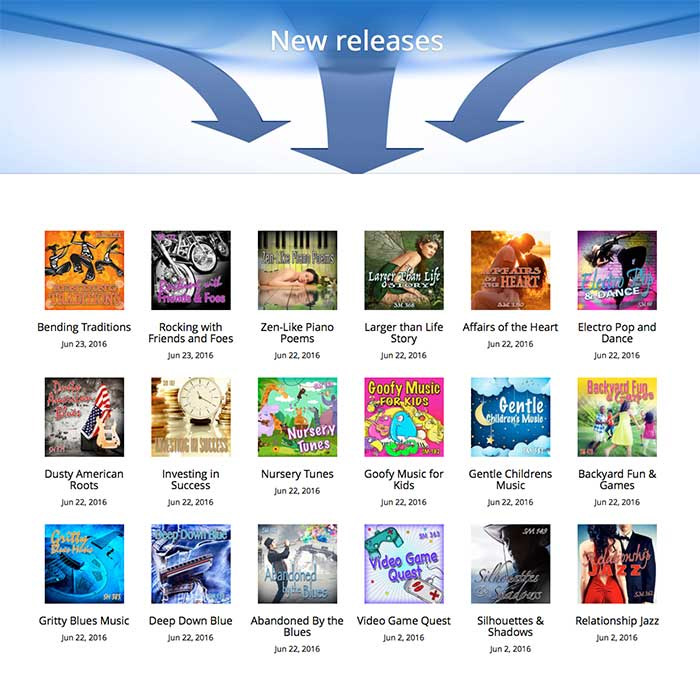 StockMusic.com Launches Re-Designed Web Site. StockMusic.com New Releases web page.