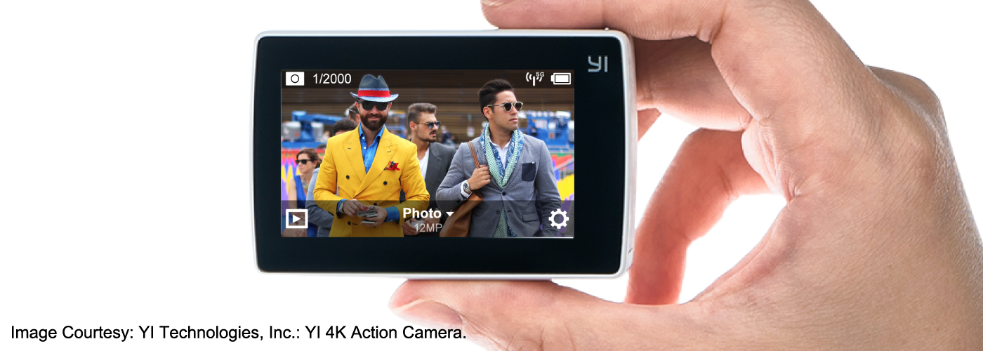Image Courtesy: YI Technologies, Inc.: YI 4K Action Camera.
