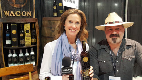 YBLTV Anchor & Writer / Reviewer, Brandy Falconer with Nevada H&C Distilling's Aaron Chepenik at the 2018 Nightclub & Bar Show in Las Vegas, Nevada. 